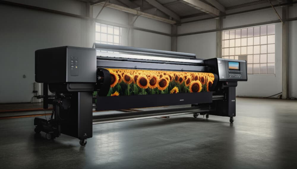 Large-format printer producing a print run